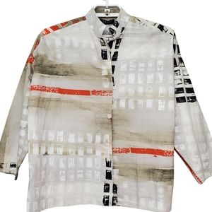 YEOHLEE Psychedelic Bricks Abstract Printed Mandarin Shirt